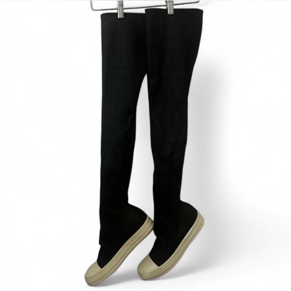 Rick Owens Shoes - Rick Owens DRKSHDW Waxed Denim over-the-knee Boots